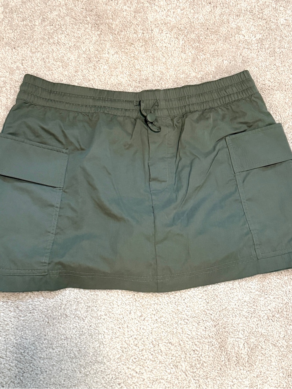 Zara Olive Green Utility Mini Skort, size Large